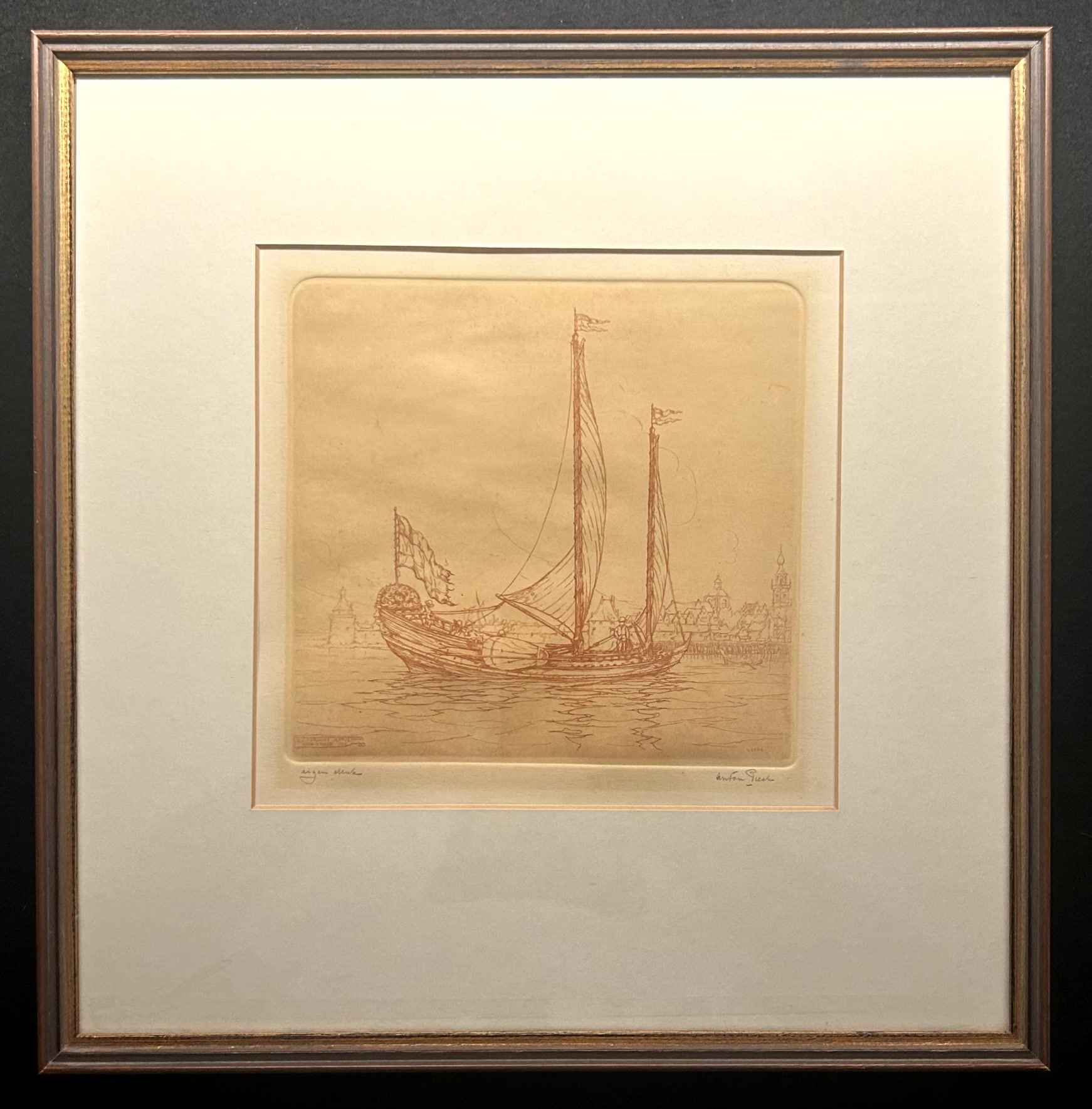 Plezierjacht op de rede van Veere van Anton Pieck